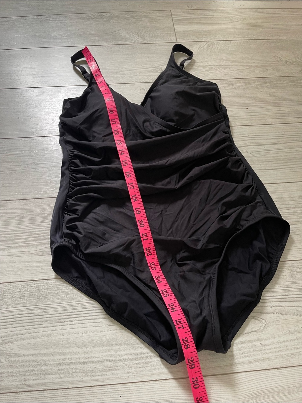Miradonna by Miraclesuit Classic Black Wrap Front One Pice Swimsuit Size 14 - Picture 8 of 8